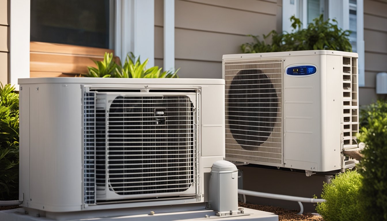 A technician checks and cleans the newly installed air conditioner unit, ensuring it is functioning properly