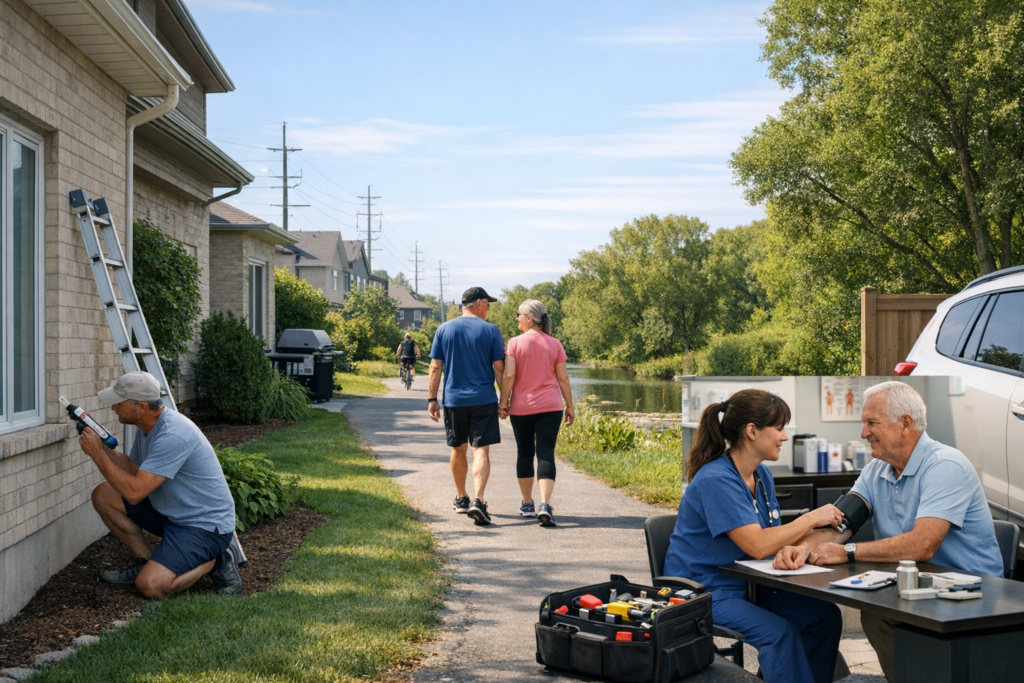 Small vibrant waterfront community in oxford county