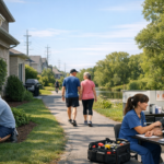 Small vibrant waterfront community in oxford county
